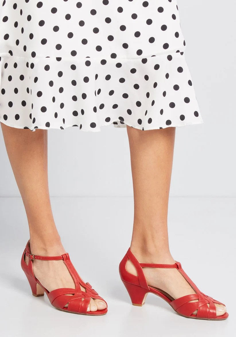 Red retro sandals